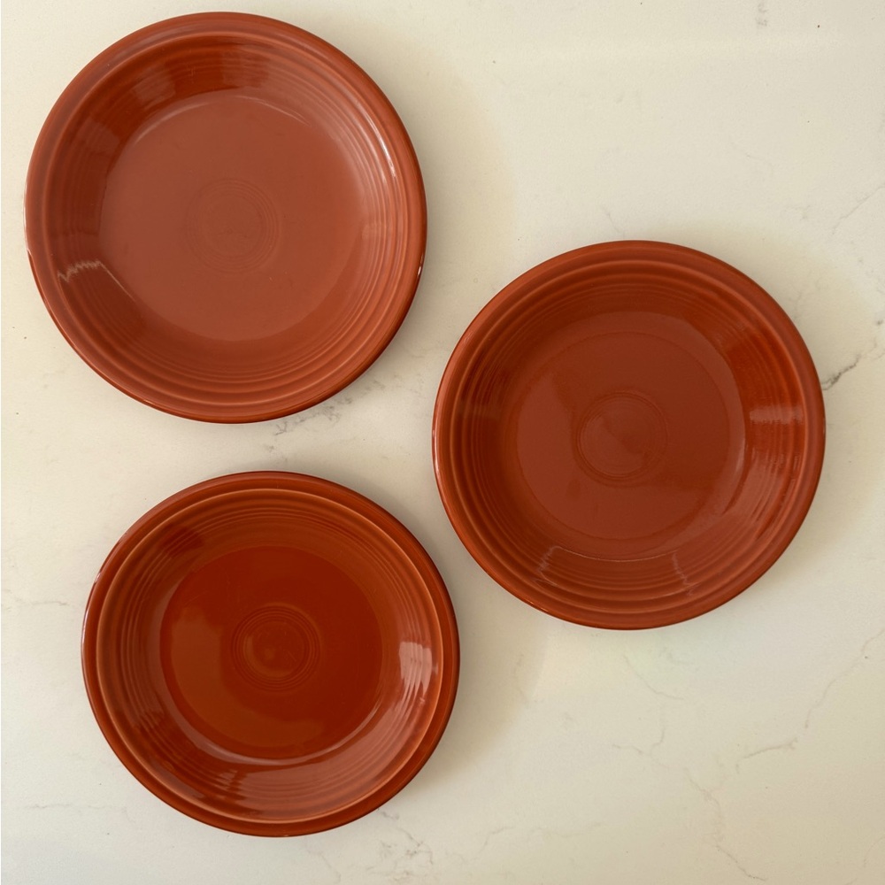 Fiestaware HLC paprika retired salad plates set of 3 EUC